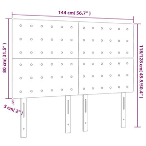 vidaXL Headboard Pink 144x5x118/128 cm Velvet