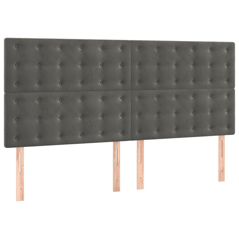 vidaXL Headboard Dark Grey 160 x 5 x 118/128 cm Velvet