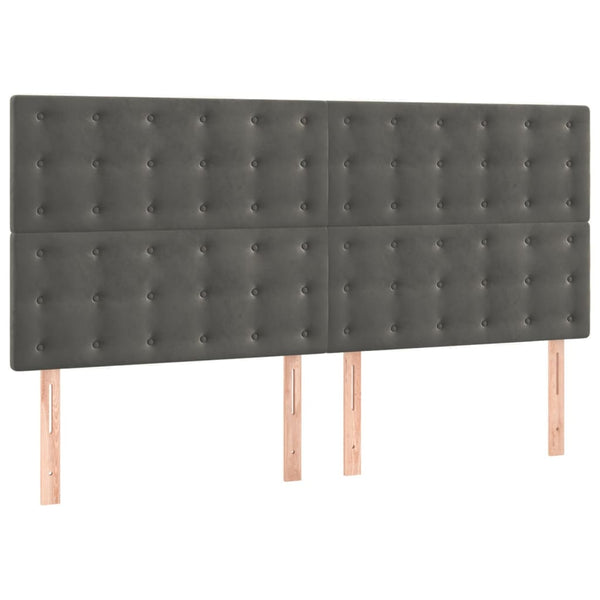 vidaXL Headboard Dark Grey 160 x 5 x 118/128 cm Velvet