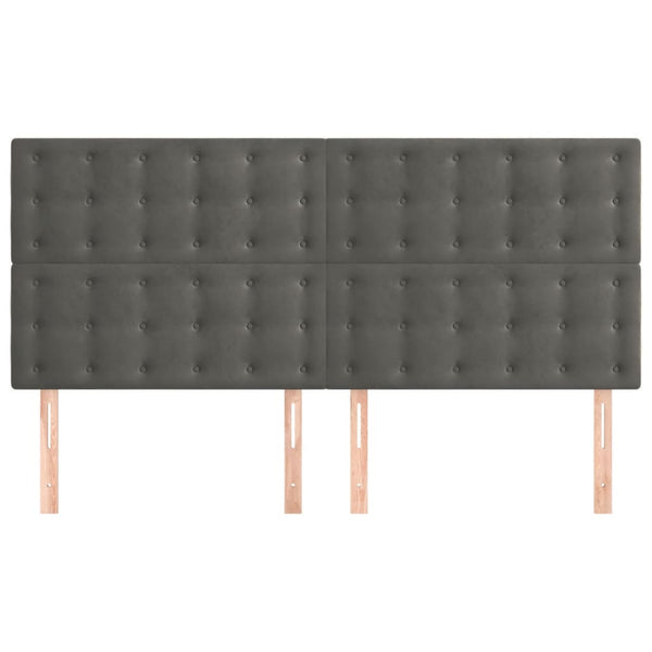 vidaXL Headboard Dark Grey 160 x 5 x 118/128 cm Velvet