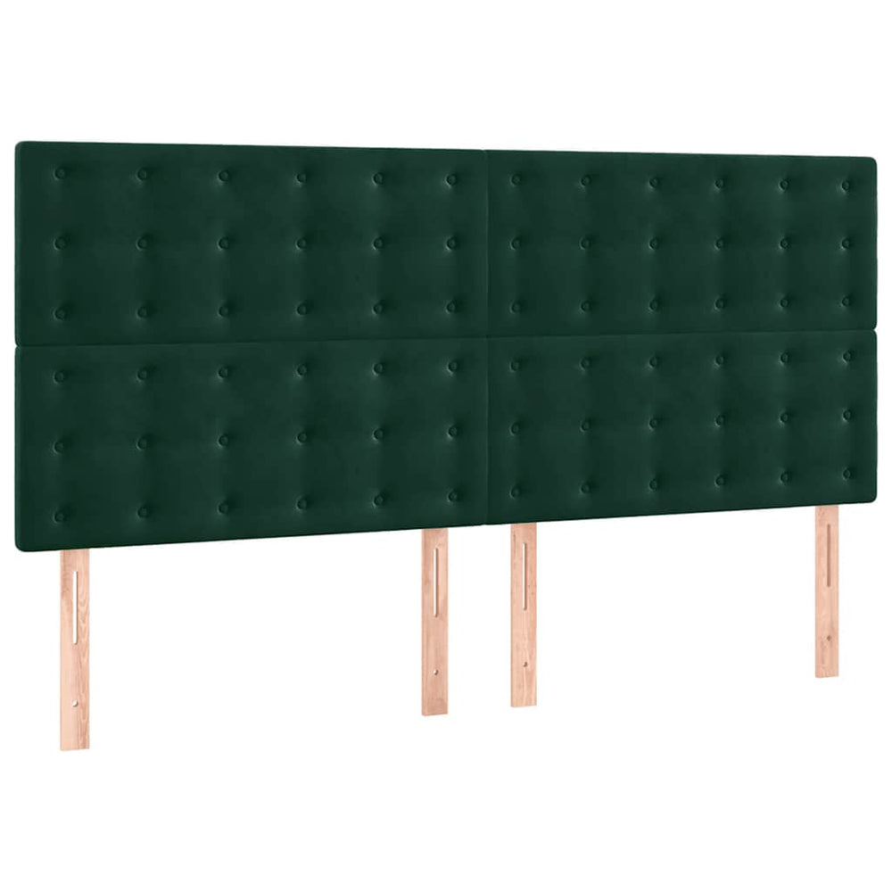 vidaXL Headboard Dark Green 160x5x118/128 cm Velvet