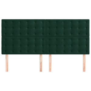 vidaXL Headboard Dark Green 160x5x118/128 cm Velvet