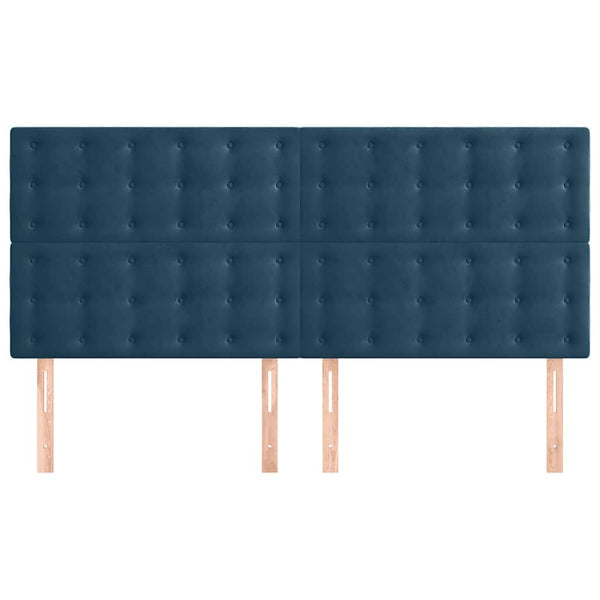 vidaXL Headboard Dark Blue 160 x 5 x 118/128 cm Velvet