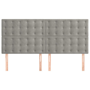 vidaXL Headboard Light Gray 180x5x118/128 cm Velvet