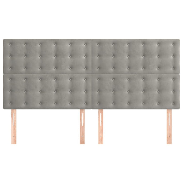 vidaXL Headboard Light Gray 180x5x118/128 cm Velvet