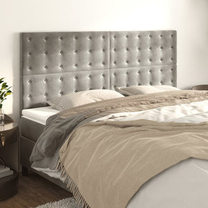 vidaXL Headboard Light Gray 180x5x118/128 cm Velvet