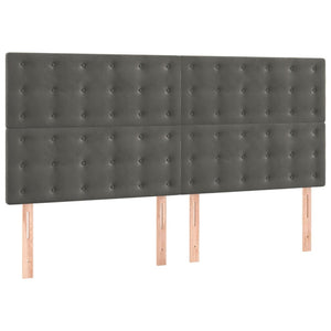vidaXL Headboard Dark Grey 180 x 5 x 118/128 cm Velvet