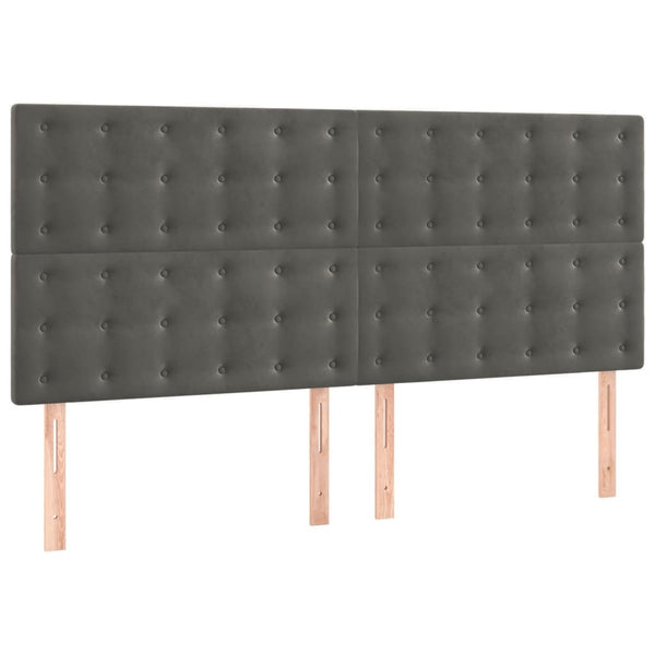 vidaXL Headboard Dark Grey 180 x 5 x 118/128 cm Velvet