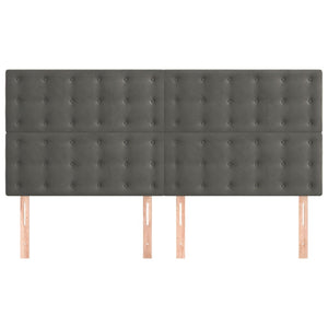 vidaXL Headboard Dark Grey 180 x 5 x 118/128 cm Velvet