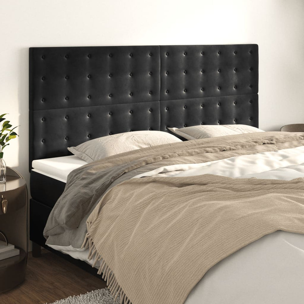 vidaXL Headboard Black 180x5x118/128 cm Velvet