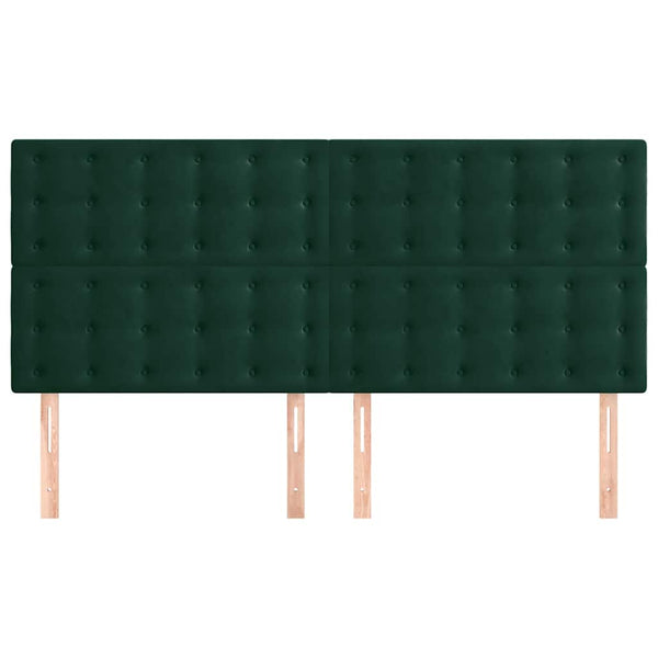 vidaXL Headboard Dark Green 180x5x118/128 cm Velvet