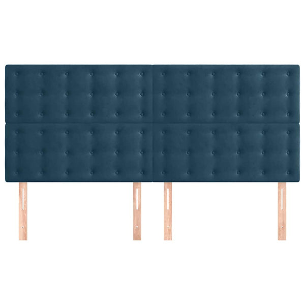 vidaXL Headboard Dark Blue 180x5x118/128 cm Velvet