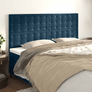 vidaXL Headboard Dark Blue 180x5x118/128 cm Velvet
