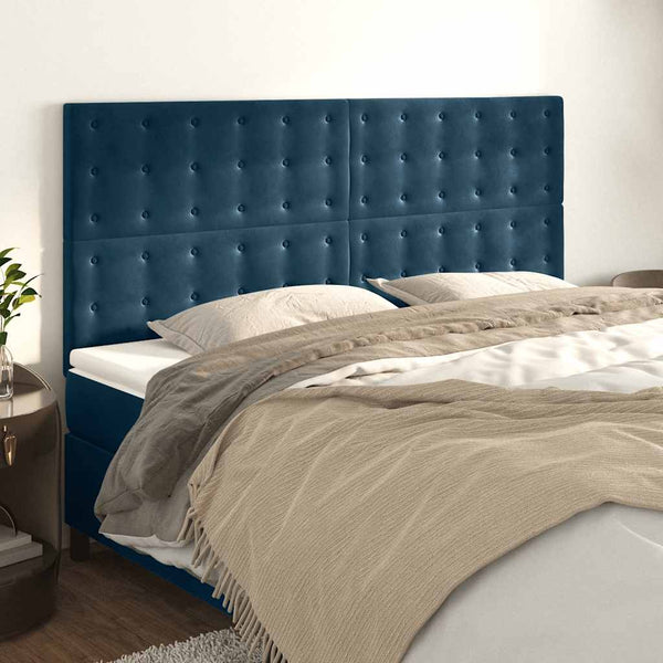 vidaXL Headboard Dark Blue 180x5x118/128 cm Velvet