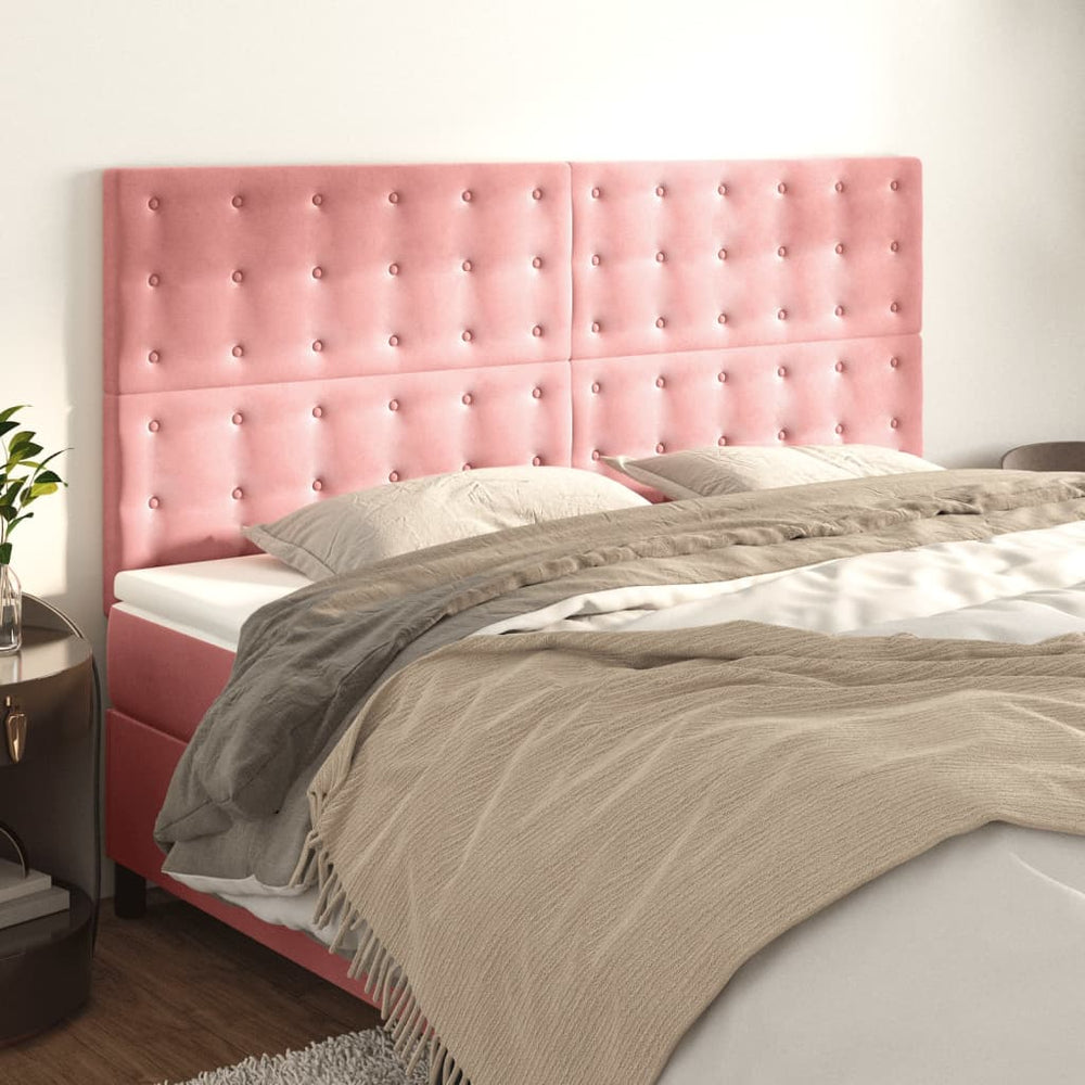 vidaXL Headboard Pink 180 x 5 x 118/128 cm Velvet