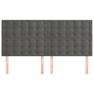 vidaXL Headboard Dark Grey 200 x 5 x 118/128 cm Velvet