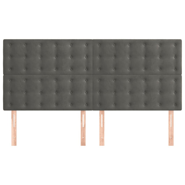 vidaXL Headboard Dark Grey 200 x 5 x 118/128 cm Velvet