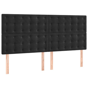 vidaXL Headboard Black 200 x 5 x 118/128 cm Velvet