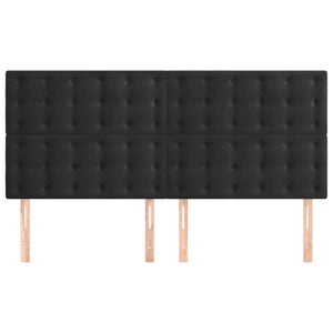 vidaXL Headboard Black 200 x 5 x 118/128 cm Velvet
