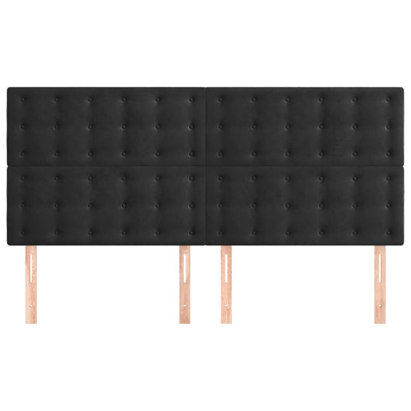 vidaXL Headboard Black 200 x 5 x 118/128 cm Velvet