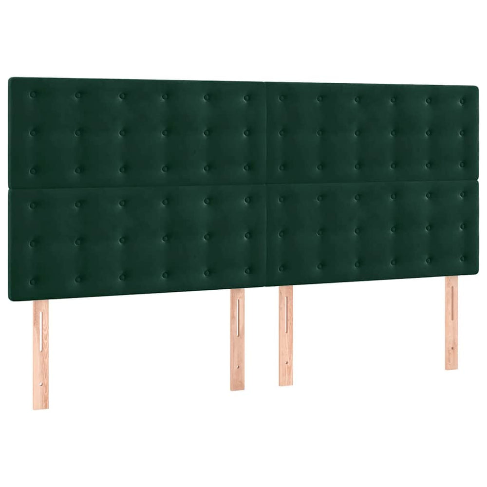 vidaXL Headboard Dark Green 200 x 5 x 118/128 cm Velvet