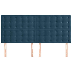 vidaXL Headboard Dark Blue 200 x 5 x 118/128 cm Velvet