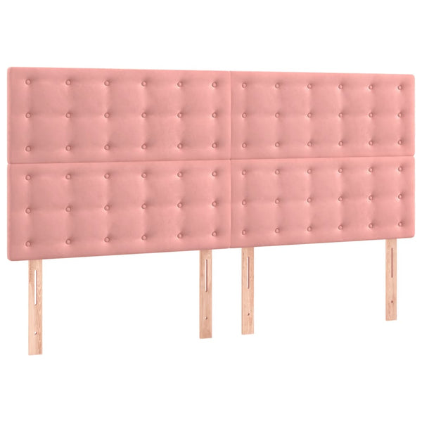 vidaXL Headboard Pink 200 x 5 x 118/128 cm Velvet
