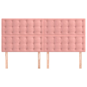 vidaXL Headboard Pink 200 x 5 x 118/128 cm Velvet