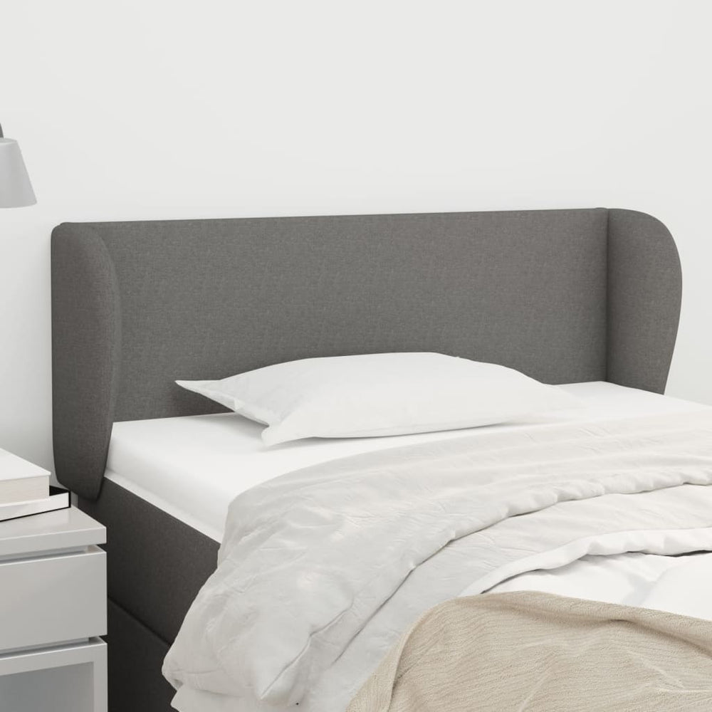 vidaXL Wingback Headboard Dark Grey 103x23x78/88 cm Fabric