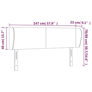 vidaXL Wingback Headboard Light Grey 147x23x78/88 cm Fabric