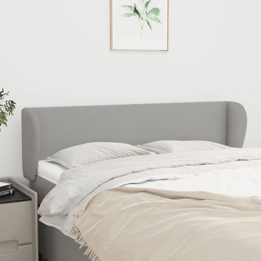 vidaXL Wingback Headboard Light Grey 147x23x78/88 cm Fabric