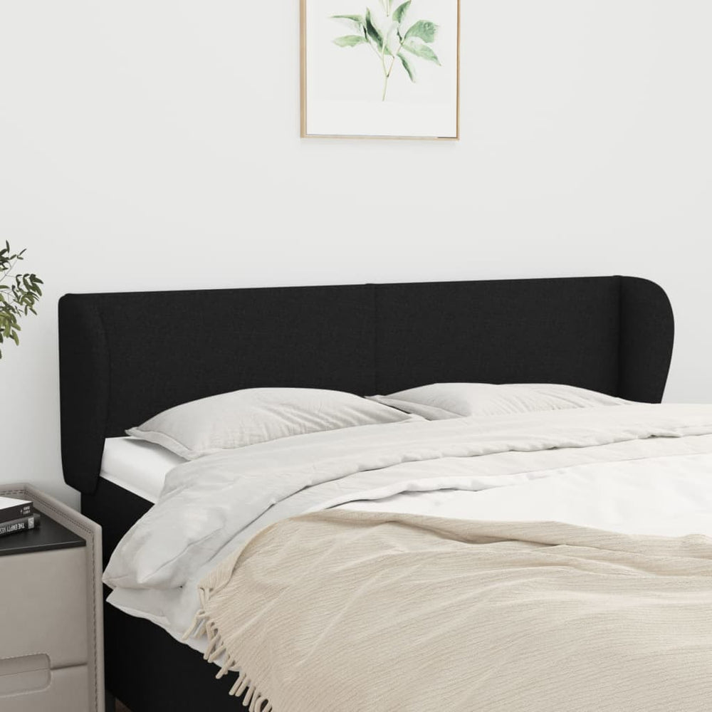 vidaXL Wingback Headboard Black 147x23x78/88 cm Fabric