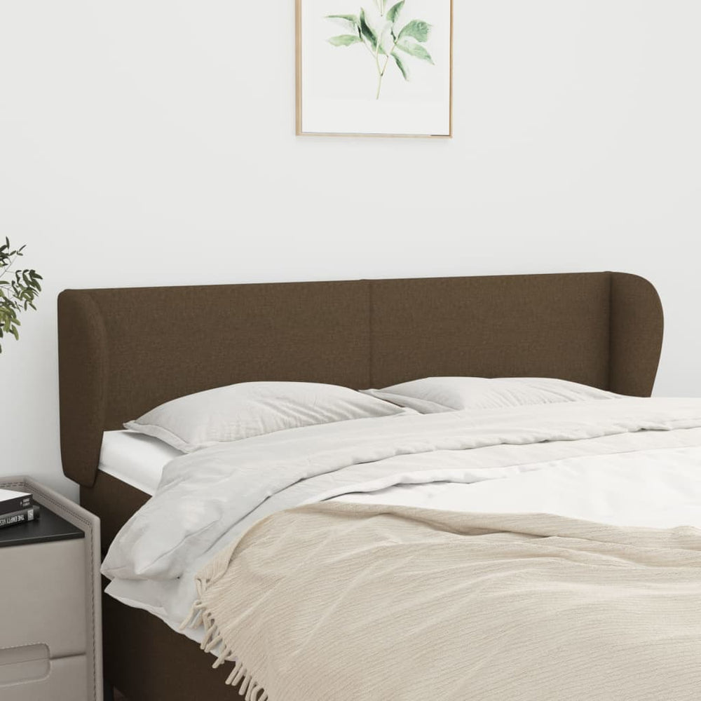 vidaXL Wingback Headboard Dark Brown 147x23x78/88 cm Fabric