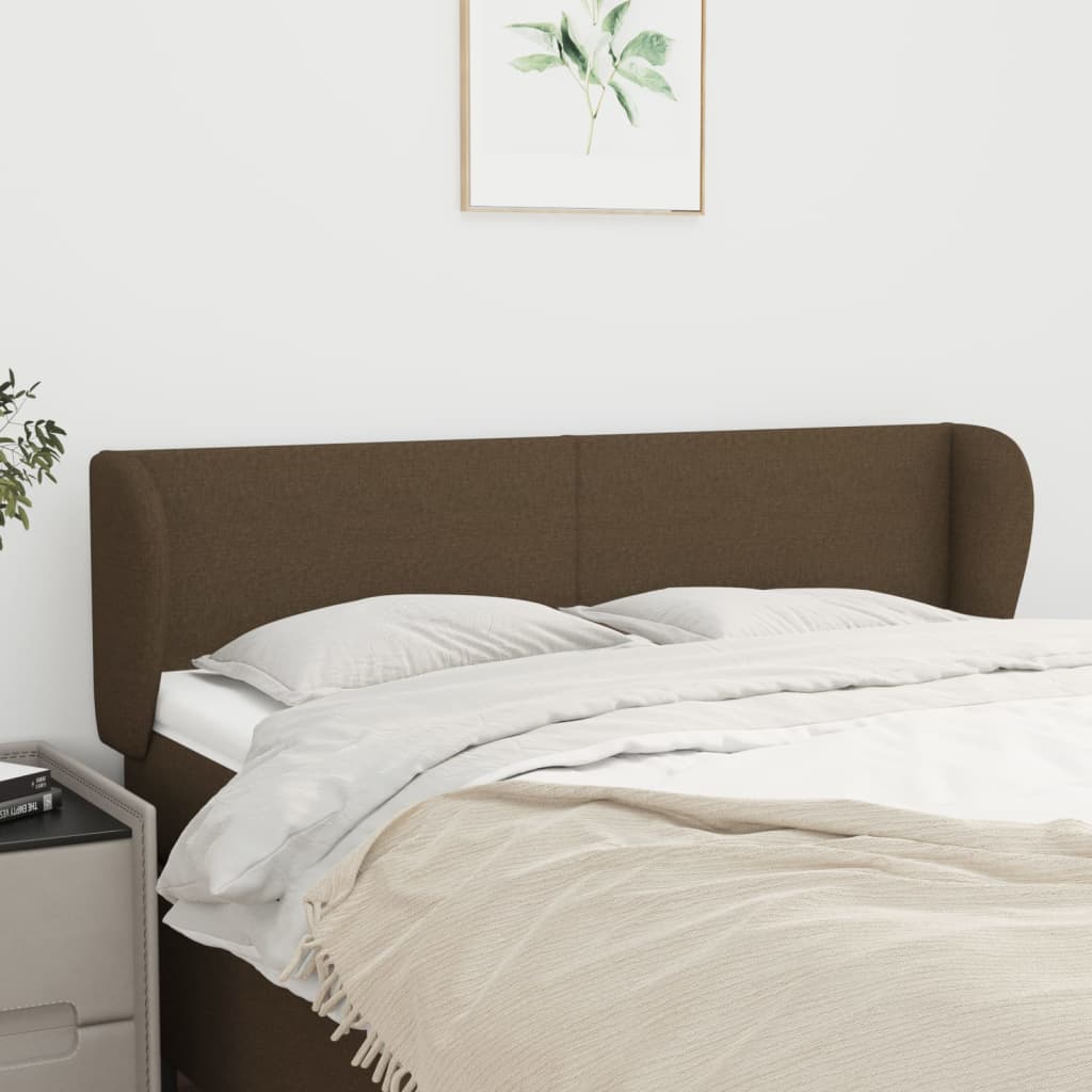 vidaXL Wingback Headboard Dark Brown 147x23x78/88 cm Fabric