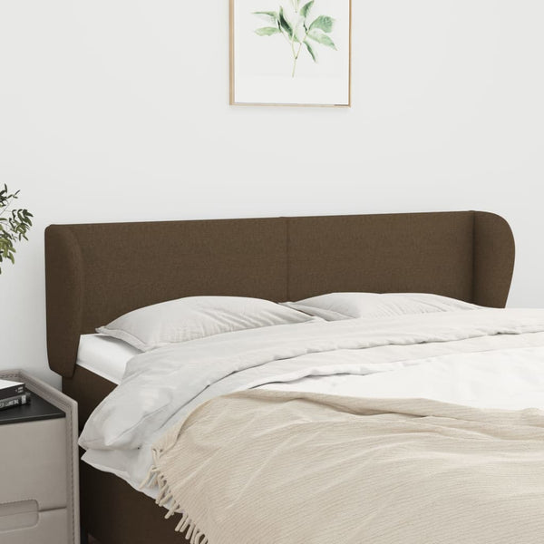 vidaXL Wingback Headboard Dark Brown 147x23x78/88 cm Fabric