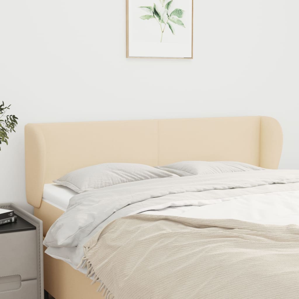 vidaXL Wingback Headboard Cream 147x23x78/88 cm Fabric