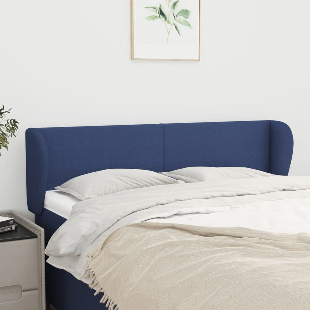 vidaXL Wingback Headboard Blue 147x23x78/88 cm Fabric