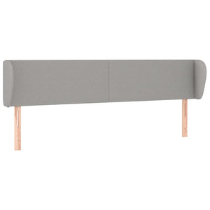 vidaXL Wingback Headboard Light Gray 163x23x78/88 cm Fabric