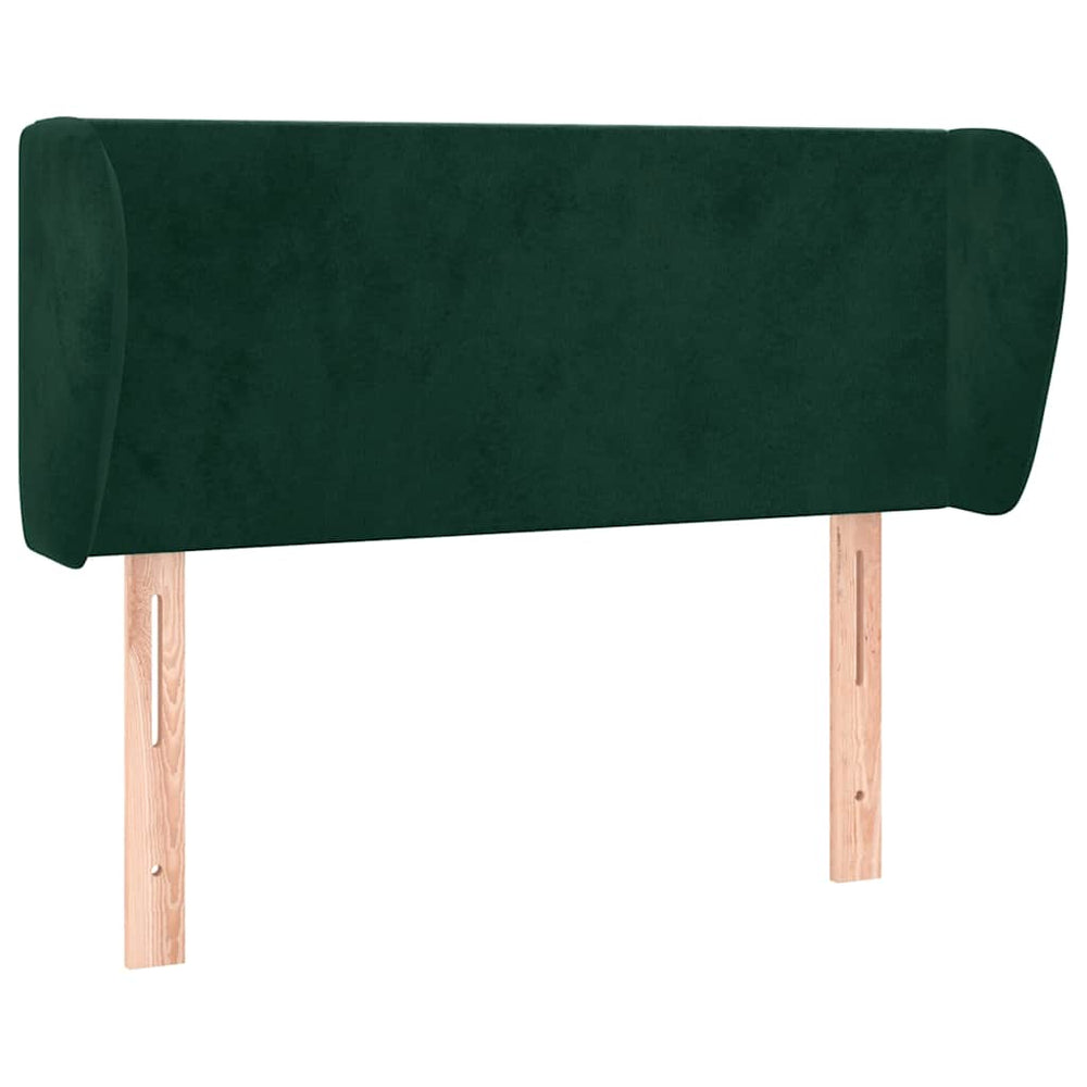 Kopfteil mit Ohren Dunkelgrün 83x23x78/88 cm Samt