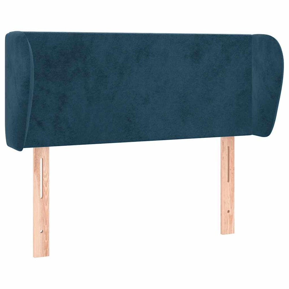 Kopfteil mit Ohren Dunkelblau 83x23x78/88 cm Samt