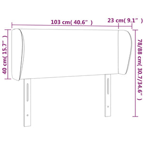 Kopfteil mit Ohren Hellgrau 103x23x78/88 cm Samt
