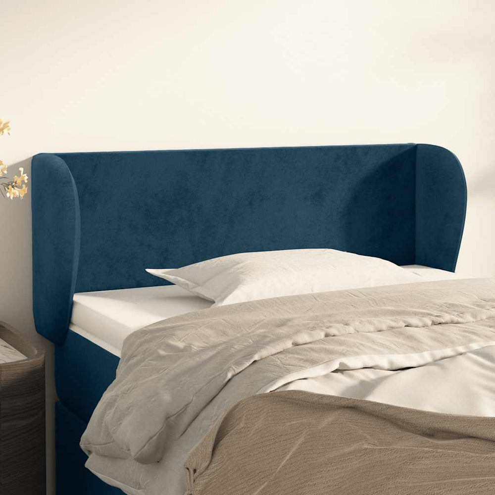 vidaXL Wingback Headboard Dark Blue 103x23x78/88 cm Velvet