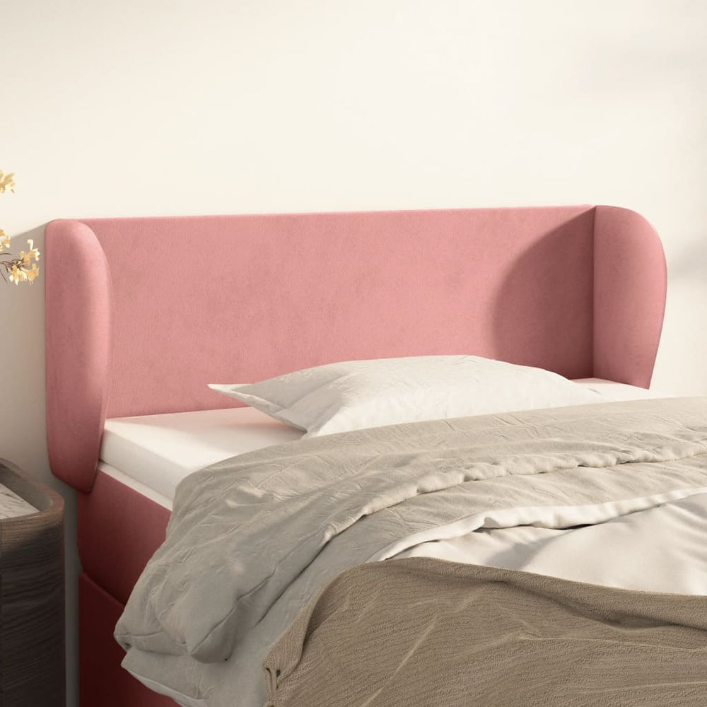 vidaXL Wingback Headboard Pink 103x23x78/88 cm Velvet
