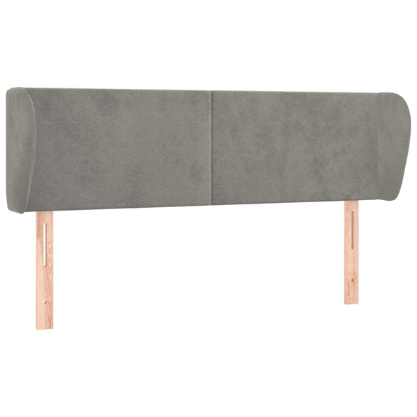 vidaXL Wingback Headboard Light Gray 147x23x78/88 cm Velvet