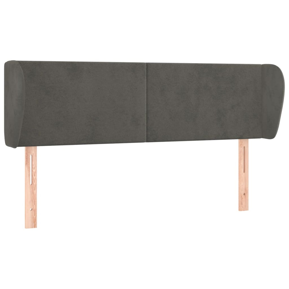 vidaXL Wingback Headboard Dark Grey 147x23x78/88 cm Velvet