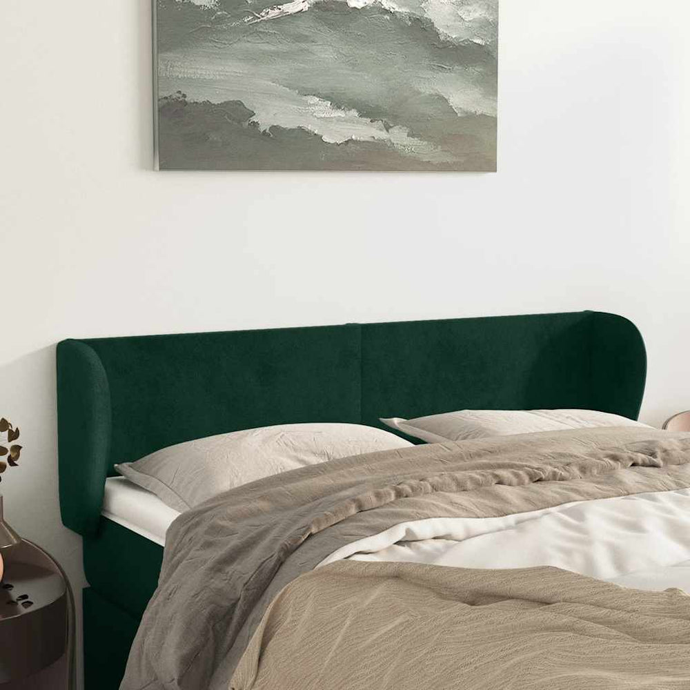 vidaXL Wingback Headboard Dark Green 147x23x78/88 cm Velvet