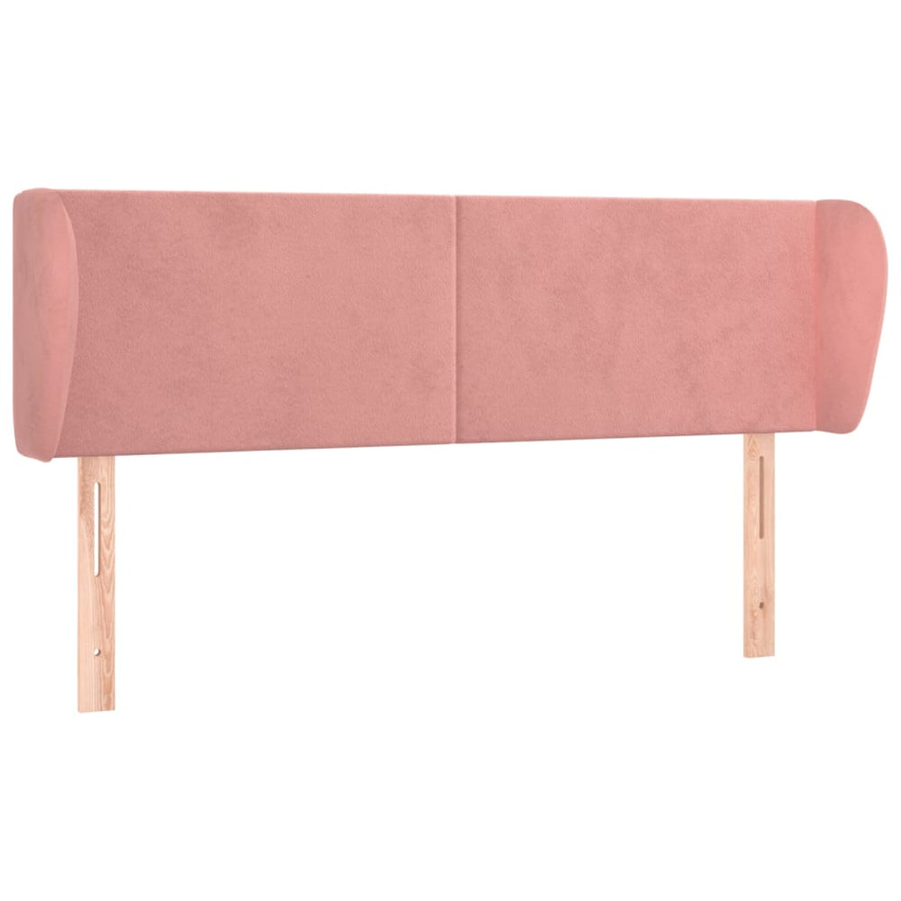 vidaXL Wingback Headboard Pink 147x23x78/88 cm Velvet