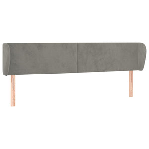 vidaXL Wingback Headboard Light Gray 183x23x78/88 cm Velvet