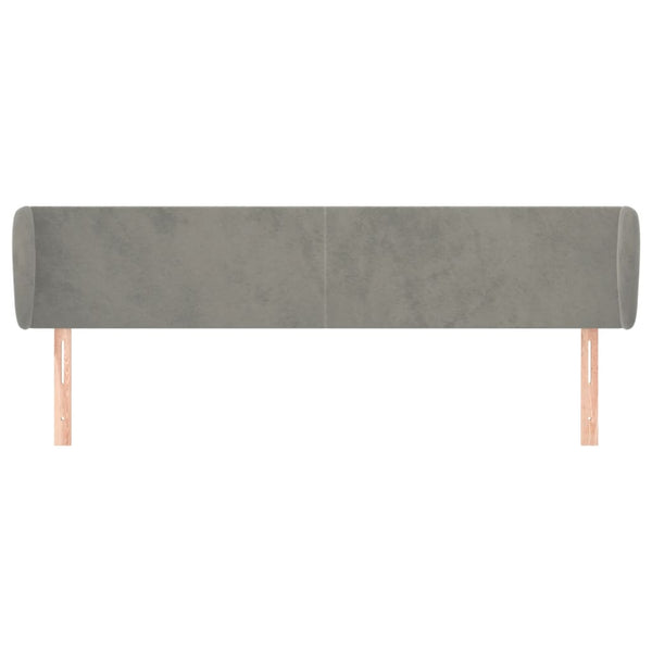 vidaXL Wingback Headboard Light Gray 183x23x78/88 cm Velvet