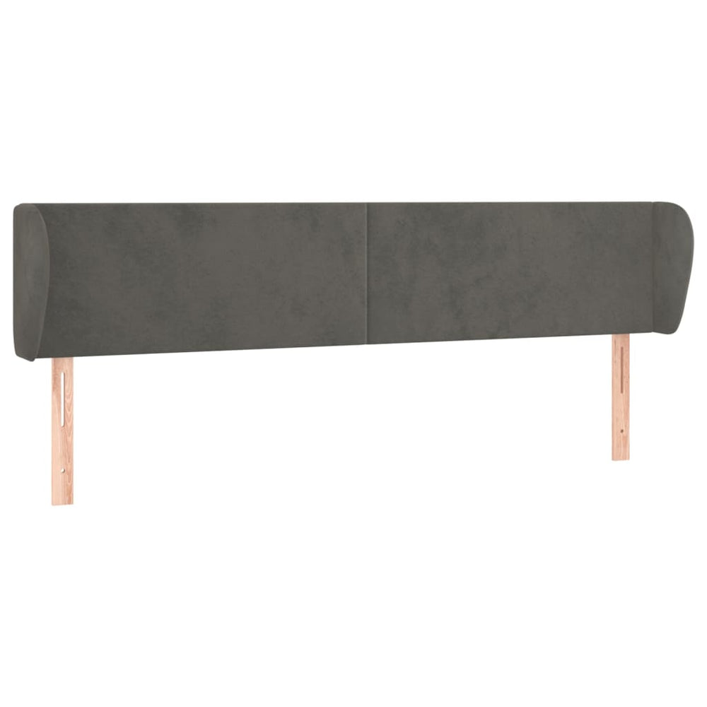 vidaXL Wingback Headboard Dark Grey 183x23x78/88 cm Velvet